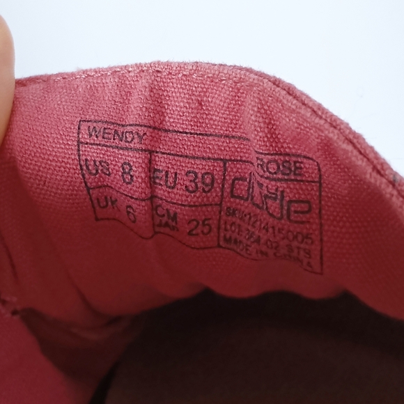 🩷 Hey Dude Wendy Rose Pink Shoes Womens 8 Canvas White - Picture 9 of 11